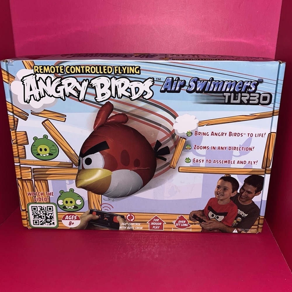 Angry Birds Air Swimmers Turbo Remote Control Flying Balloon RC‎ Rovio 3 Ft Long